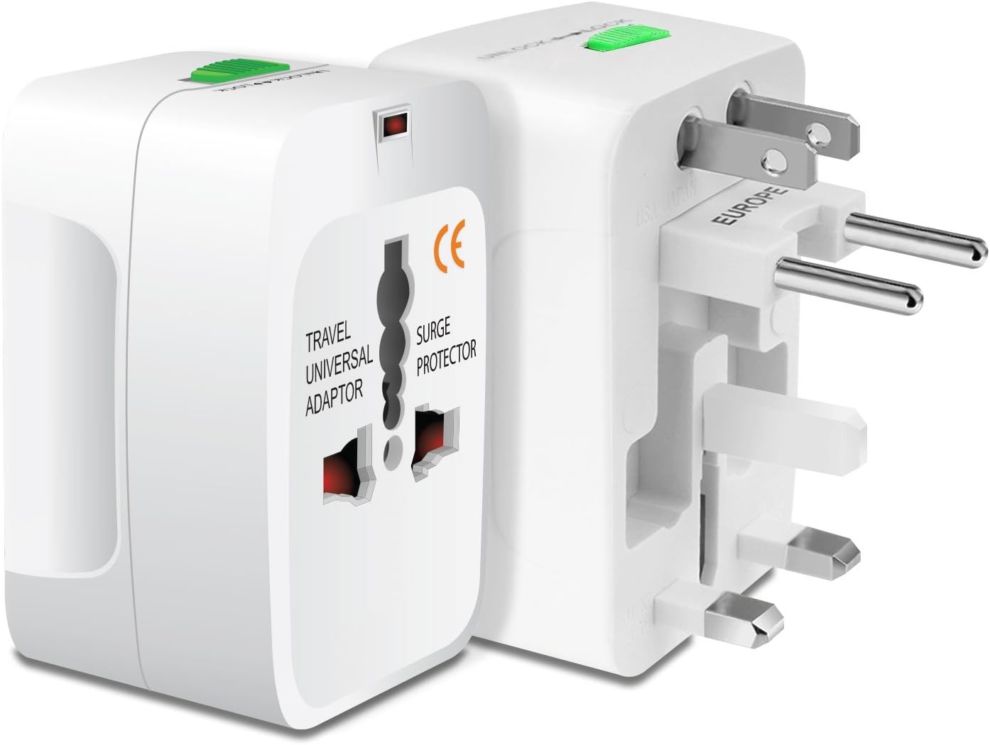 Entronix International Plug Adapter - 2-Pack Converter for EU, UK, AU, Asia to US Outlets
