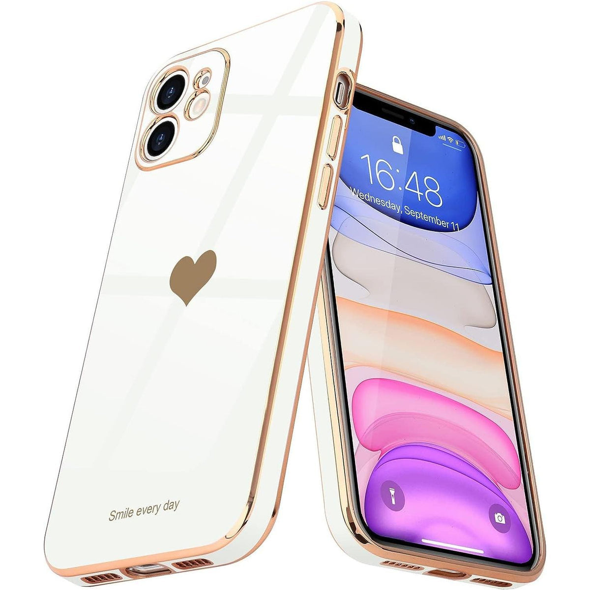 Entronix Case Compatible with iPhone 11 - [Flexible] Luxury Glossy Heart