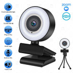 10 million high-definition 4K video fixed focus camera USB live computer webcam -Touch Light