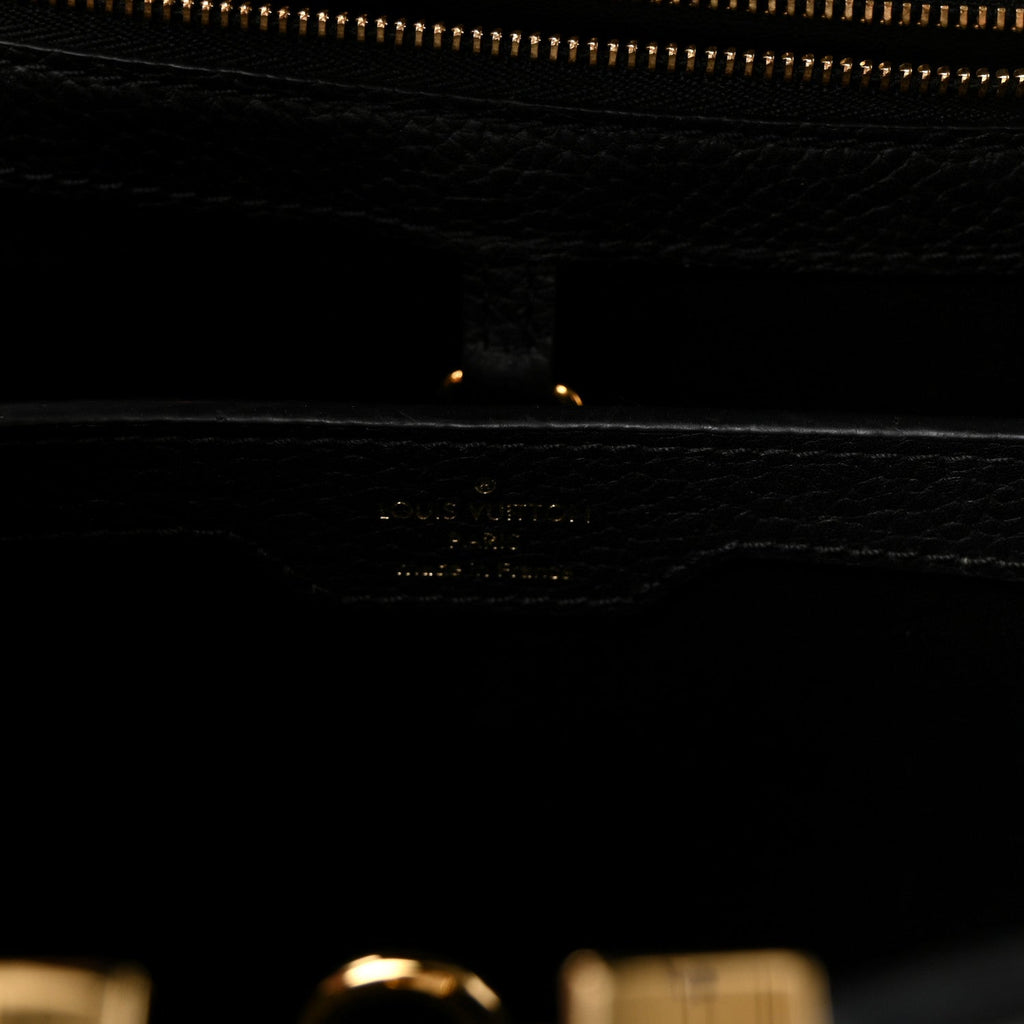 Taurillon Snakeskin Iris Blossom Capucines PM Black