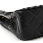 Lambskin Quilted Medium Single Flap Black