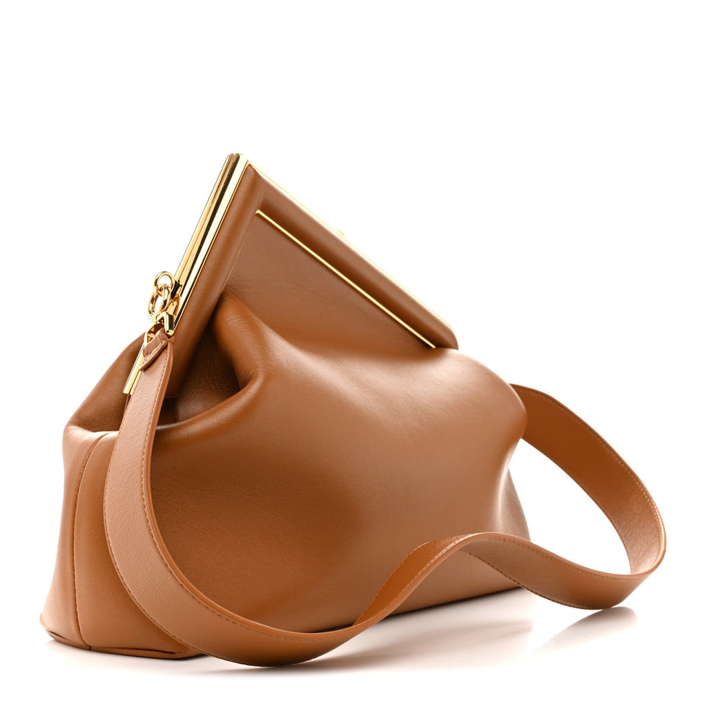 Shiny Nappa Medium Fendi First Caramello