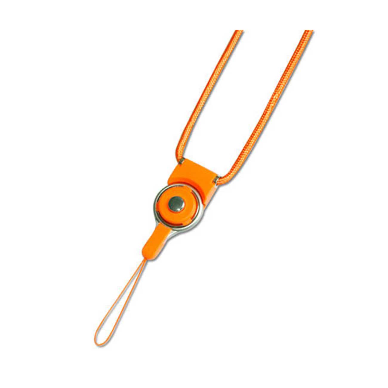 Reiko Long Lanyard Strap With Clip In Orange