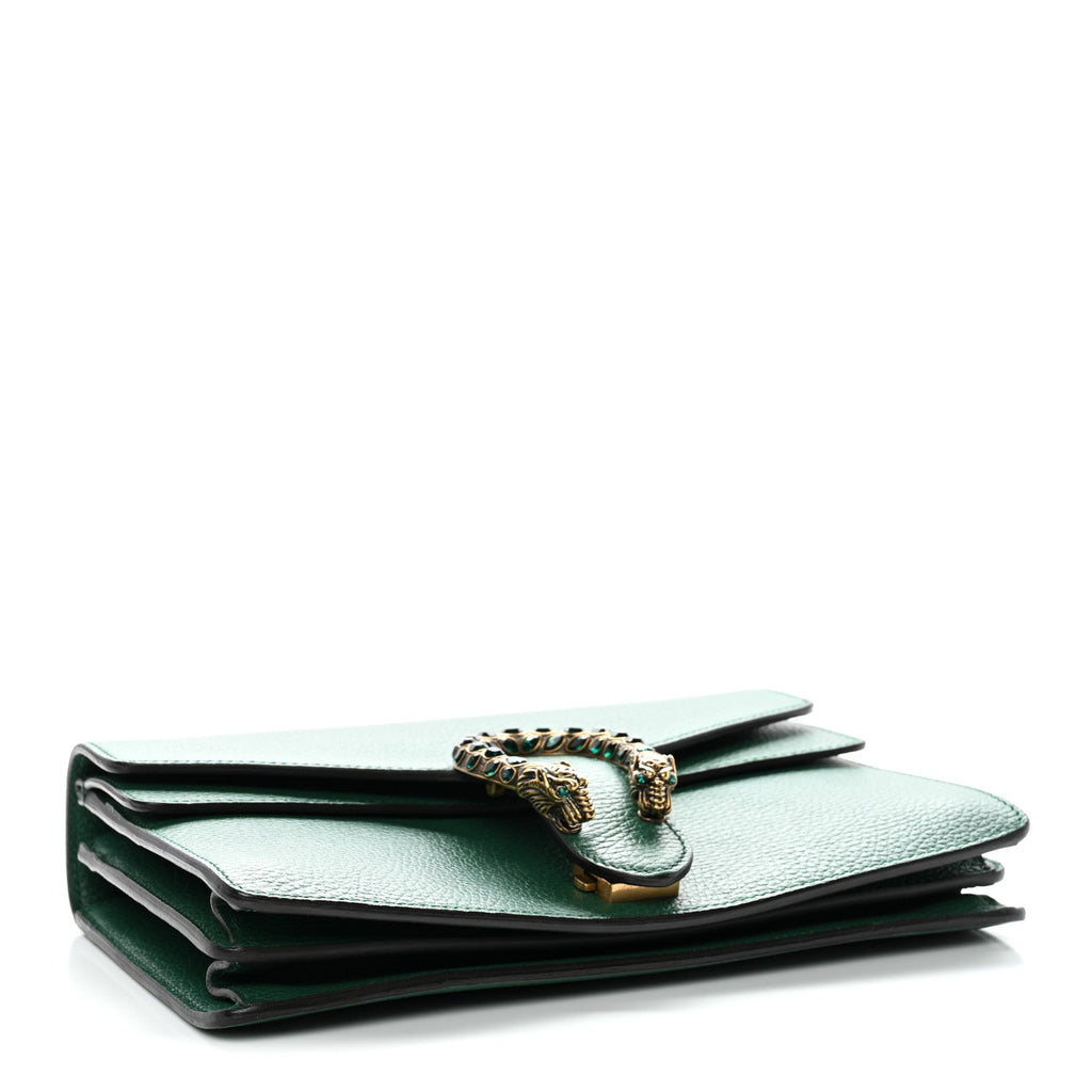 Pebbled Calfskin Small Dionysus Shoulder Bag Emerald