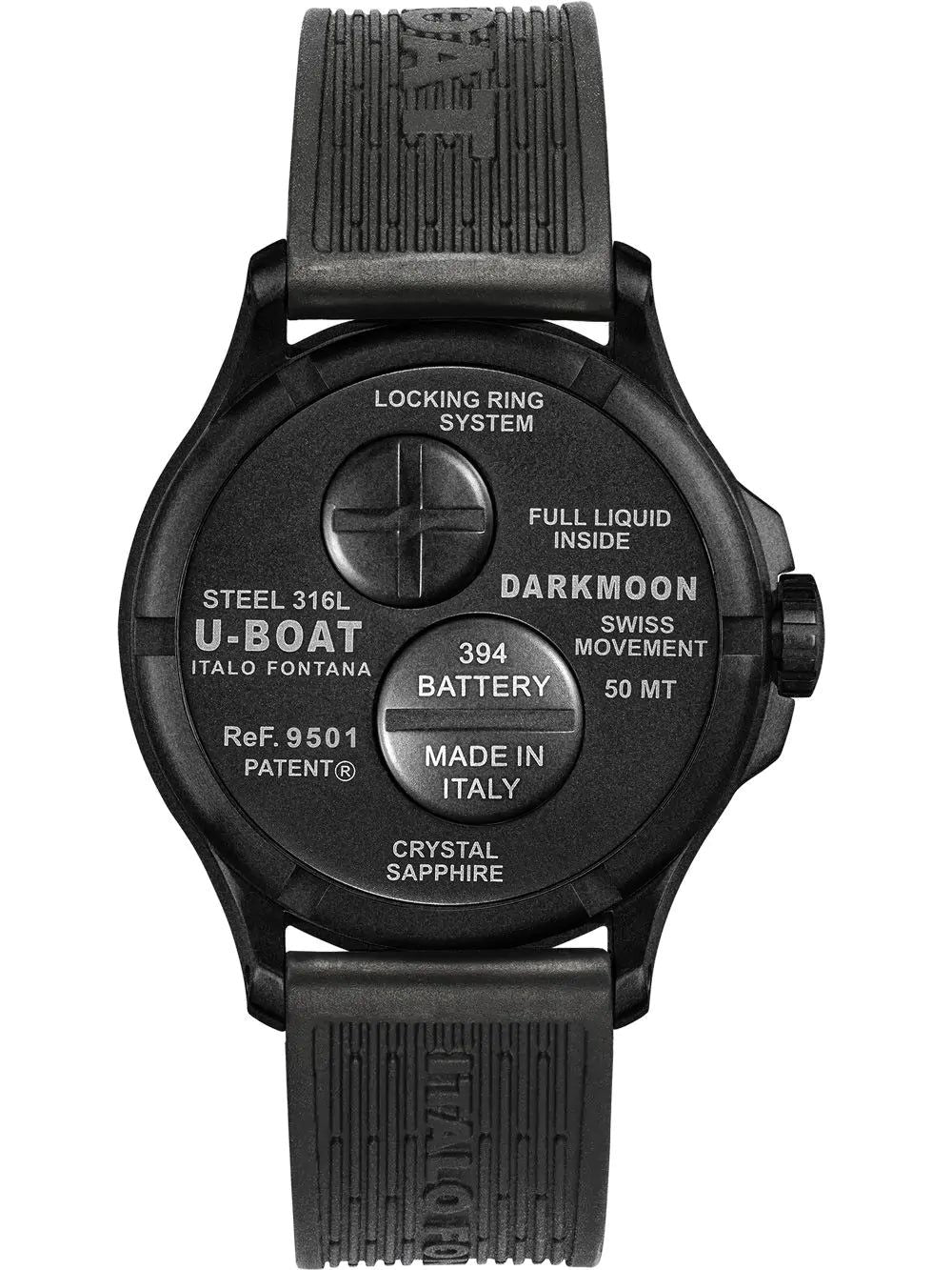U-Boat Men's Watch Darkmoon 40 Red Black Soleil Steel