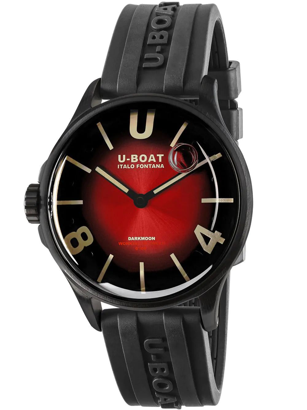 U-Boat Men's Watch Darkmoon 40 Red Black Soleil Steel