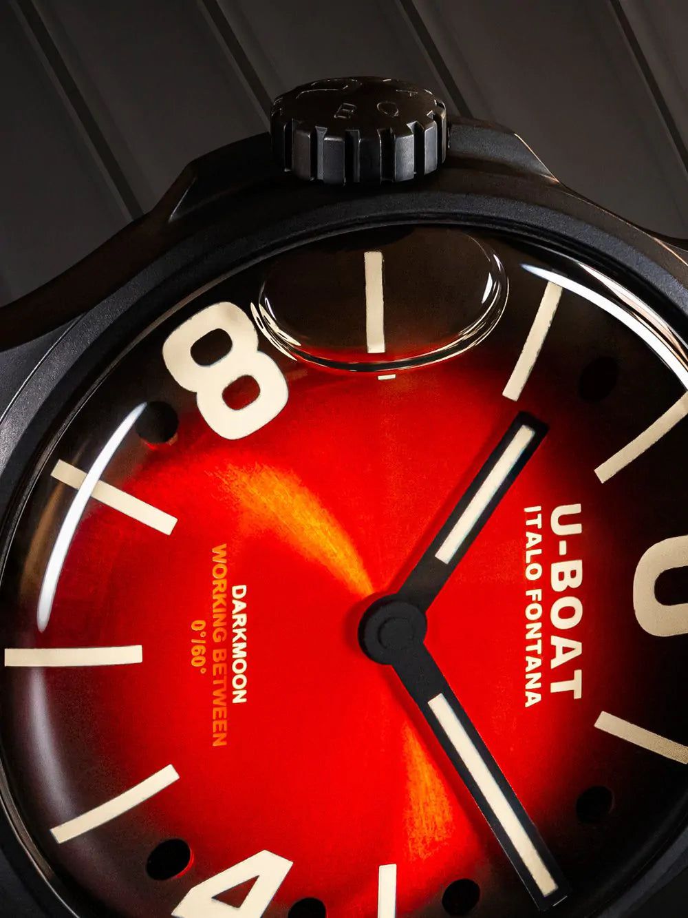 U-Boat Men's Watch Darkmoon 40 Red Black Soleil Steel