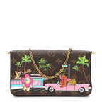 Monogram 2021 Christmas Animation Hollywood Pochette Felicie Chain Wallet Fuchsia