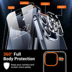 Entronix Bundle Compatible with iPhone 13 Pro - [Soft] TPU Clear Case, 2 Clear Screen Protector & 2 Camera Lens Protectors