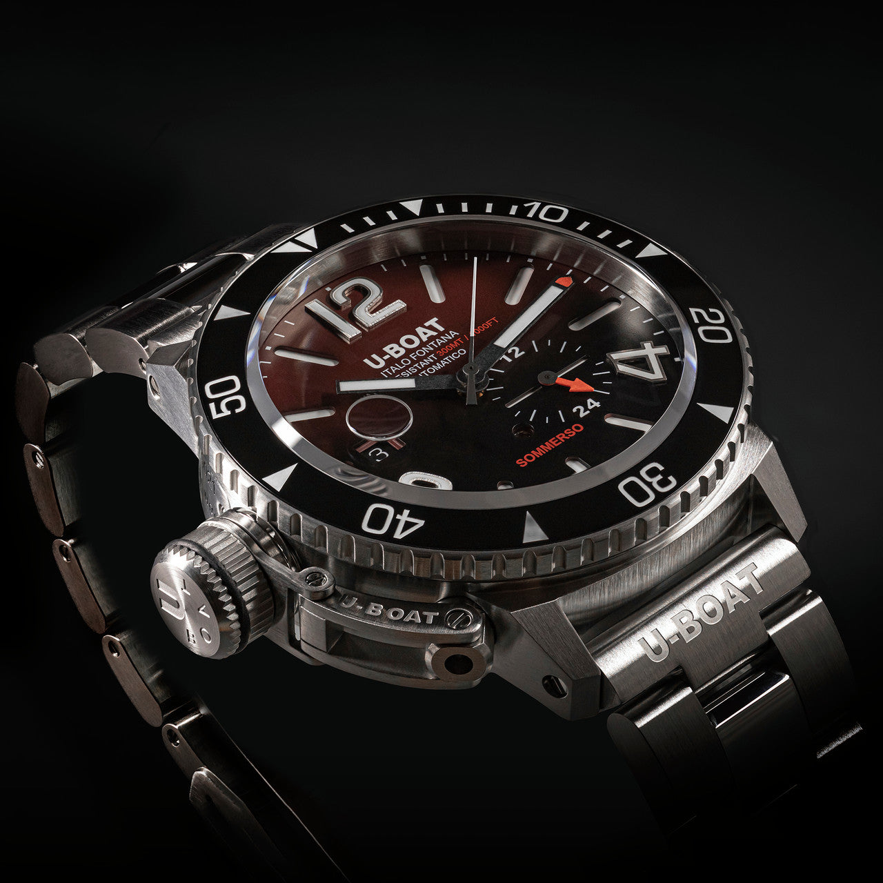 U-Boat Sommerso Ceramic Bordeaux/MT Men's Silver Watch