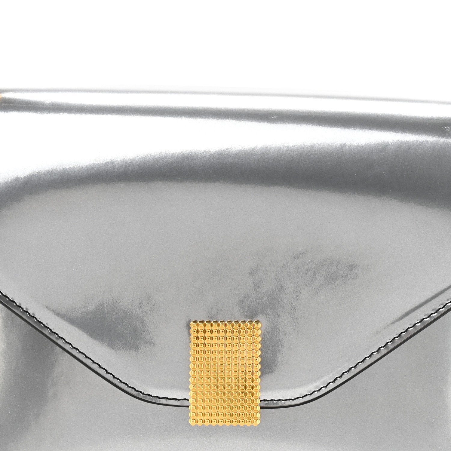 Metallic Calfskin Concerto Bag SIlver