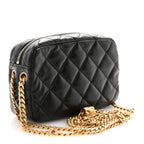 Lambskin Quilted Mini Pillow Crush Camera Case Black