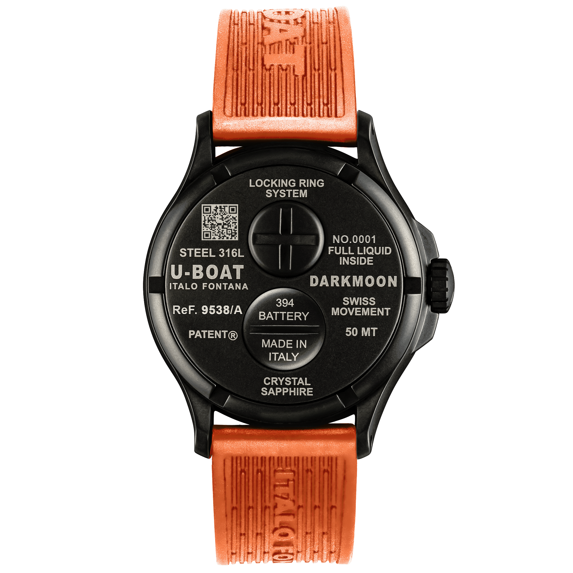 U-Boat Watch Darkmoon 44 Orange Black Curved PVD