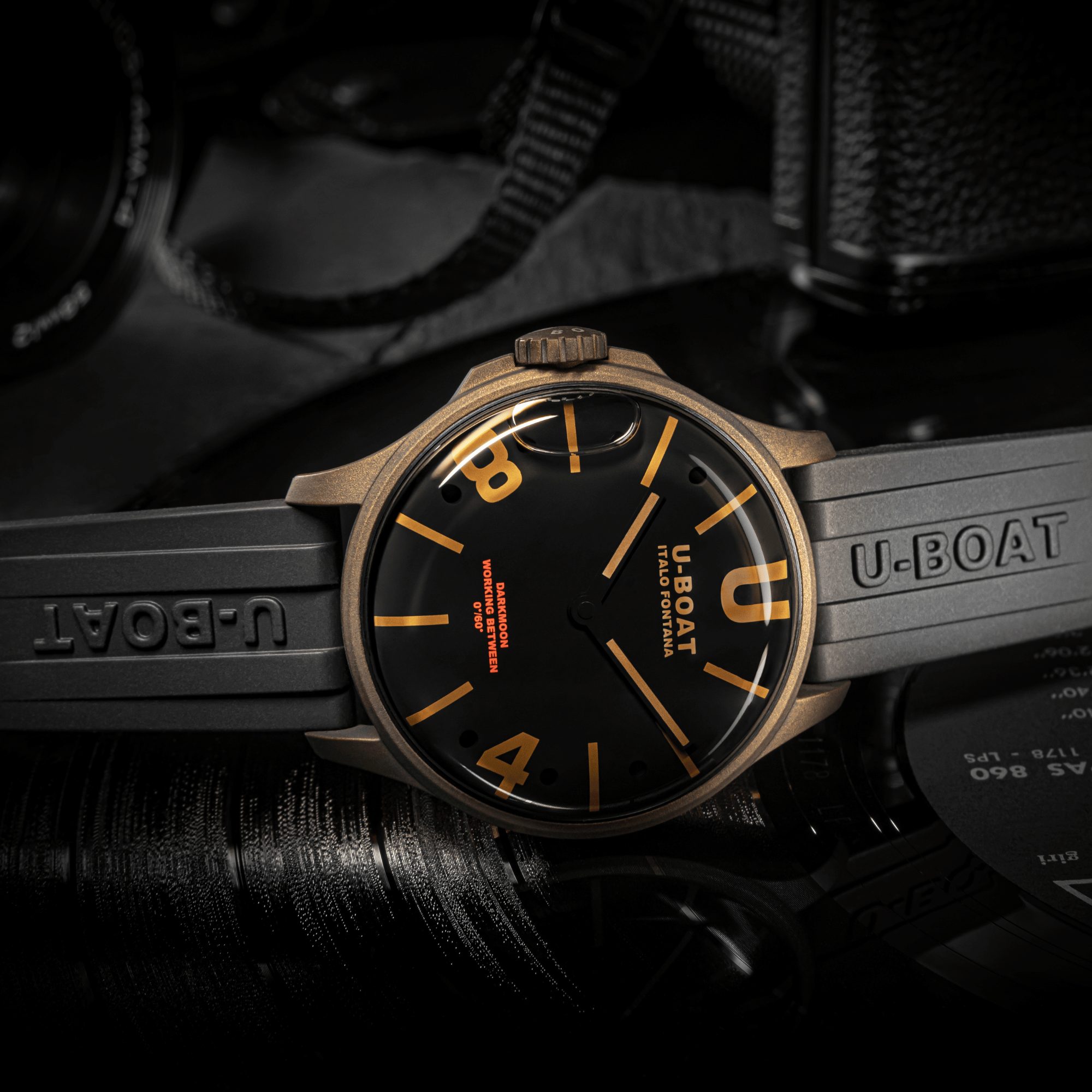 U-Boat Watch Darkmoon 44 Brown Curved Vintage PVD