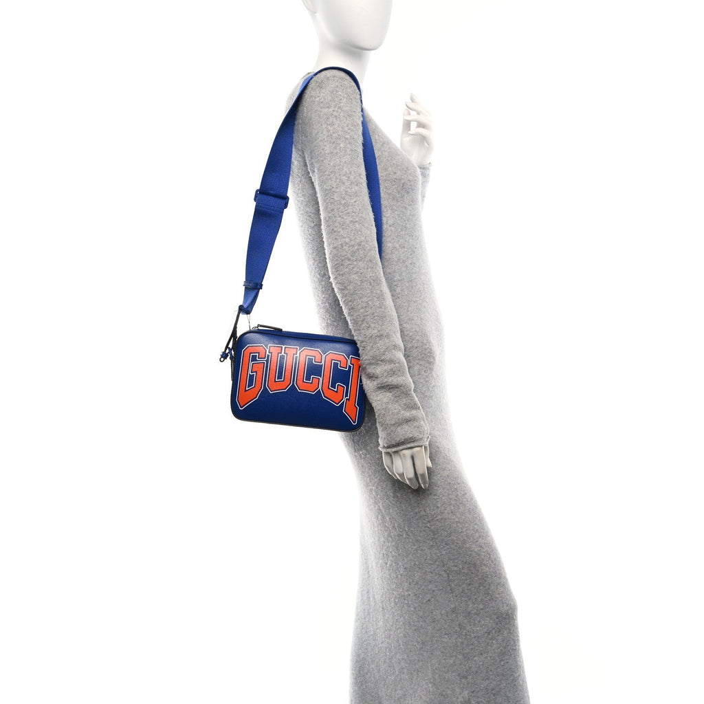 New Shanghai Calfskin Interlocking G Logo Camera Crossbody Bag Cobalt Blue Orange
