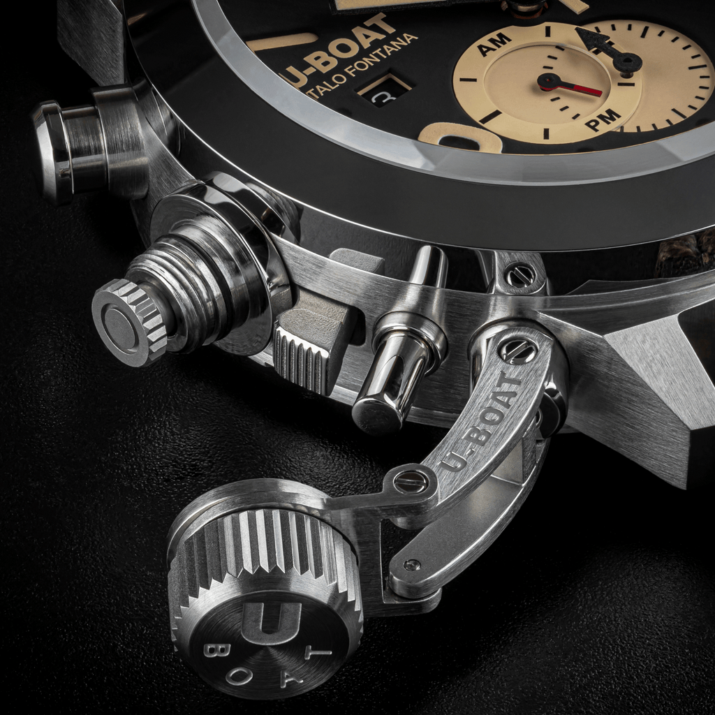 U-Boat Men's Watch Classico Tungsteno CAS1 Chronograph Black Beige