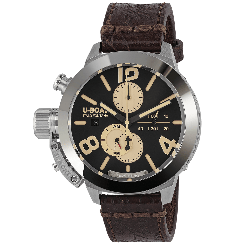U-Boat Men's Watch Classico Tungsteno CAS1 Chronograph Black Beige