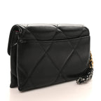 Lambskin Quilted Chanel 19 Flap Clutch Black