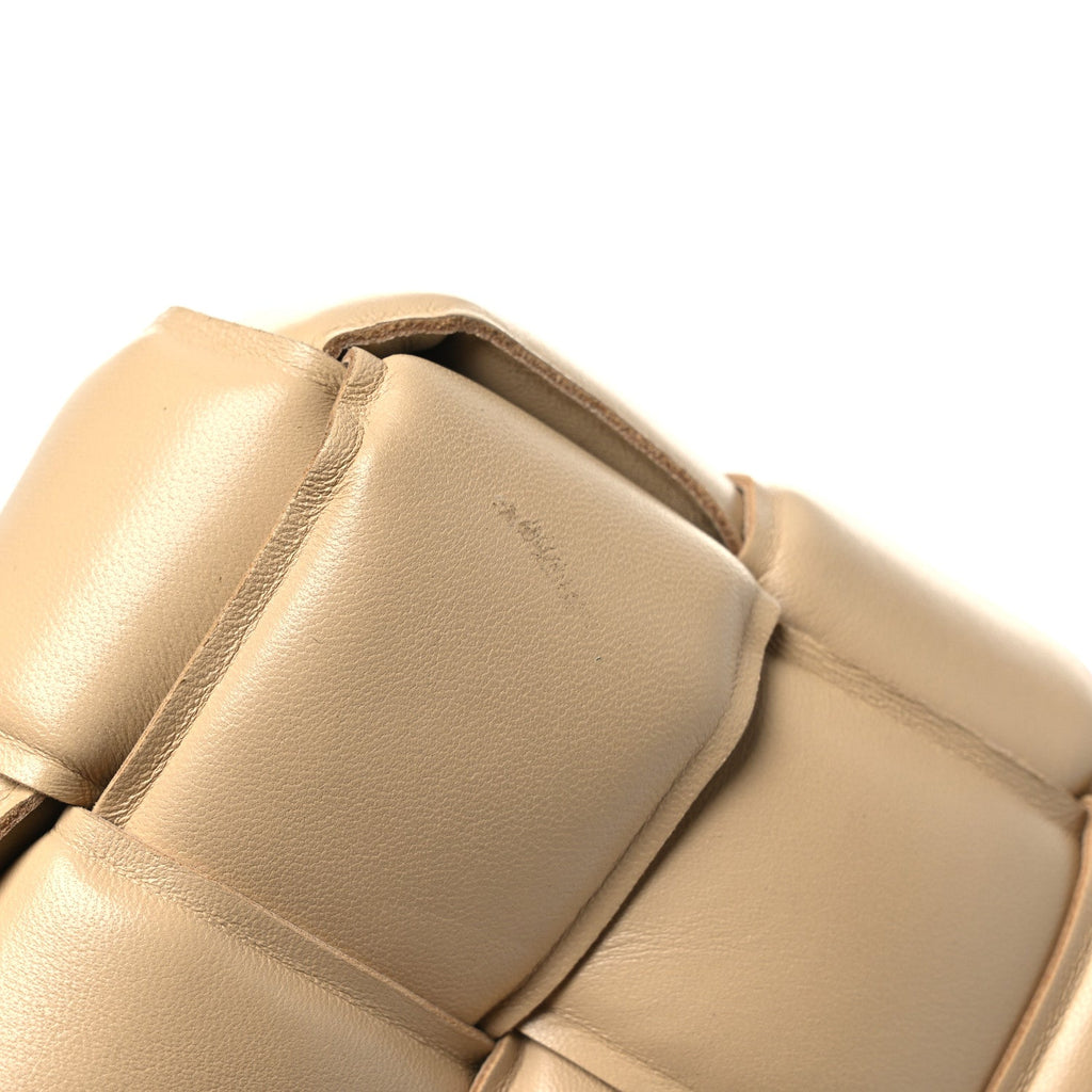 Nappa Maxi Intreccio Padded Cassette Crossbody Bag Porridge