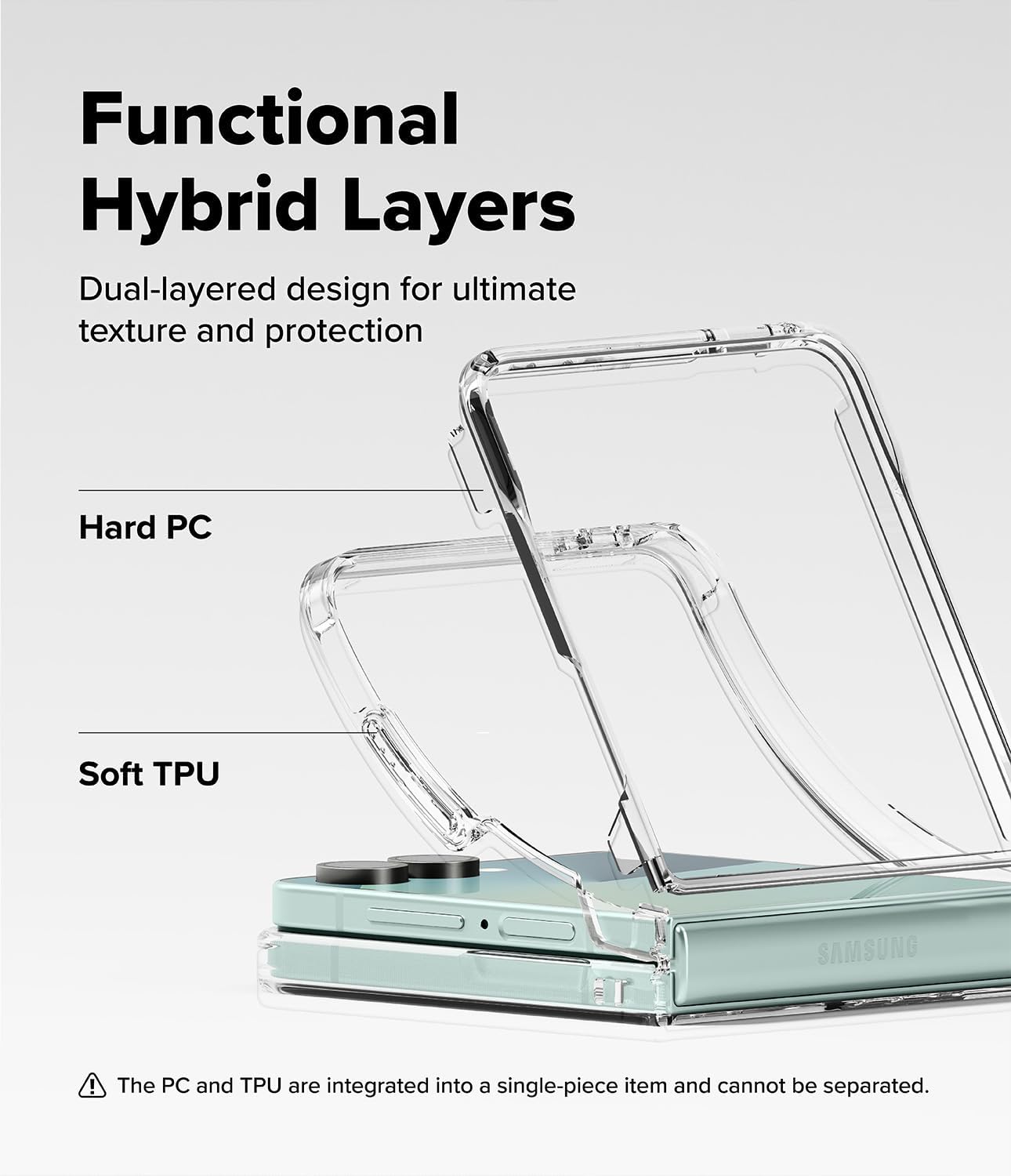 Entronix Case Compatible with Galaxy Z Flip 7 - [Hard Back] Clear Cover
