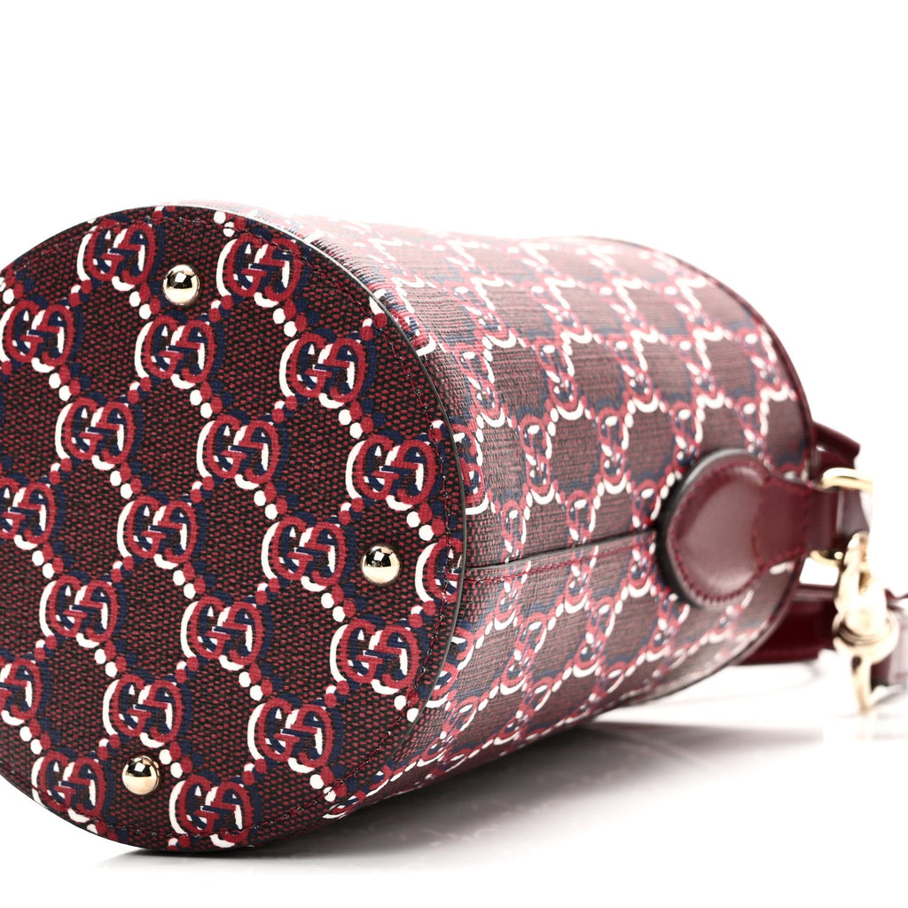 GG Shadow Monogram Mini Bucket Bag Rosso Ancora Red
