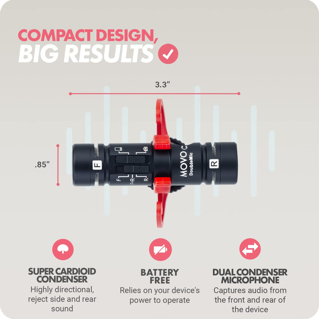 Movo DoubleMic V2 Dual Capsule Shotgun Microphone