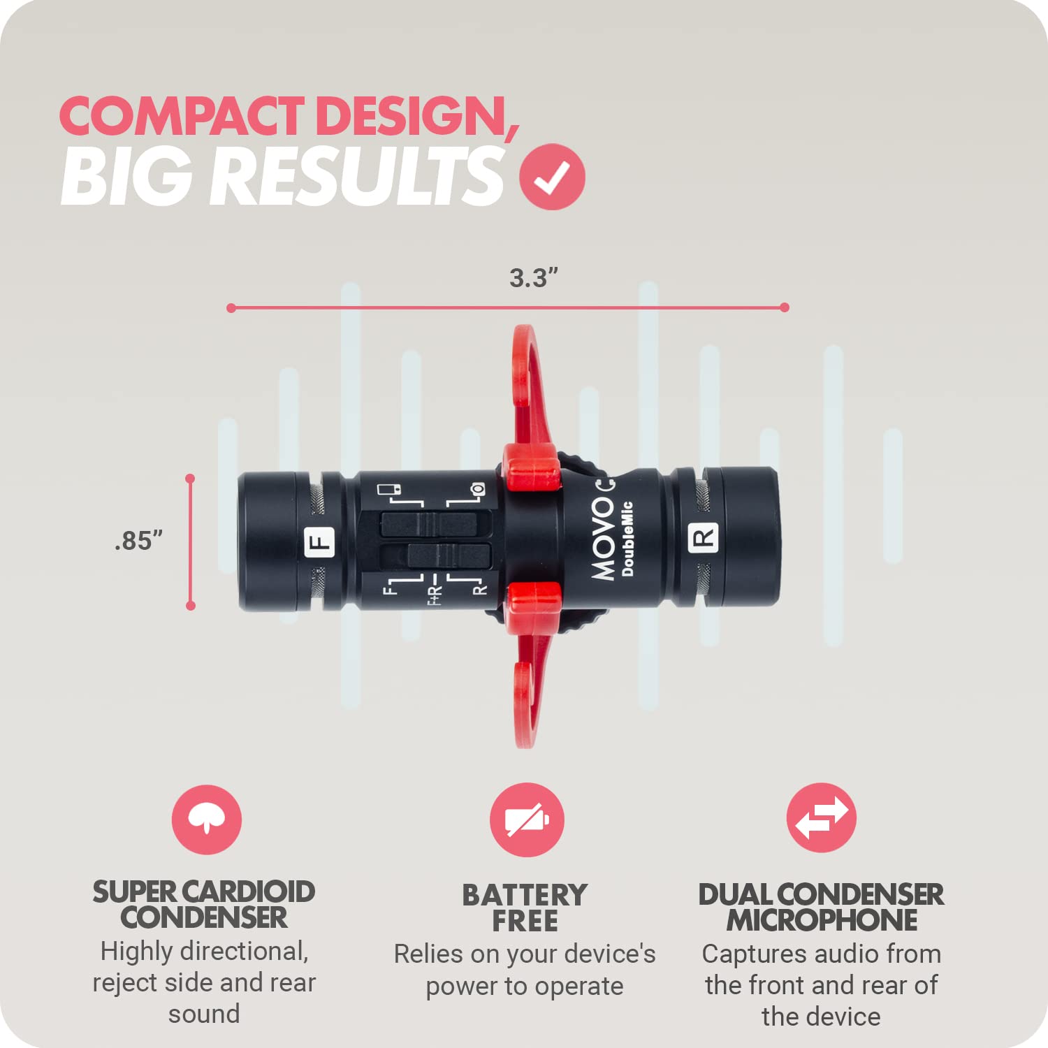 Movo DoubleMic V2 Dual Capsule Shotgun Microphone