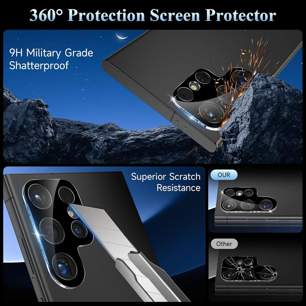 Entronix Clear Camera Lens Protector Compatible with Galaxy S25 Ultra - 3-Piece Combo