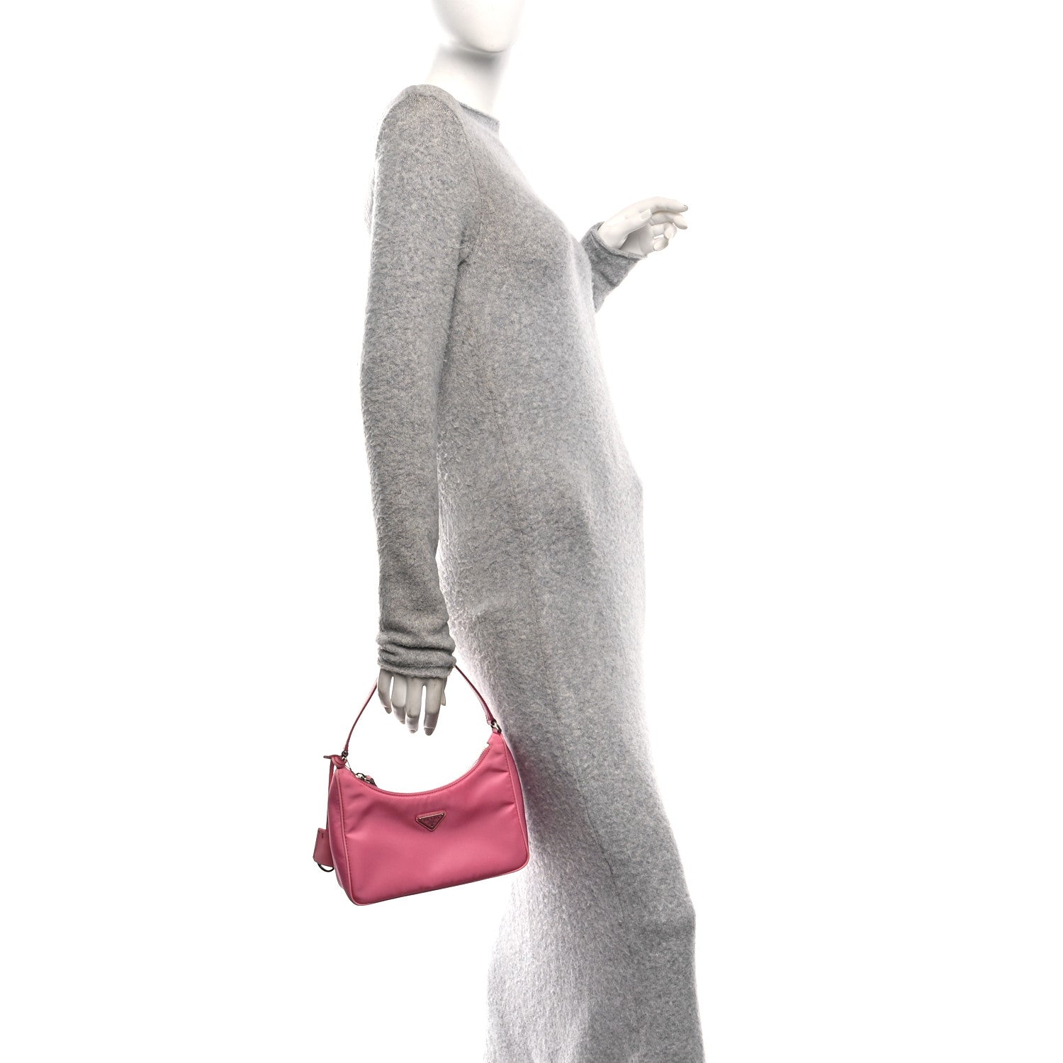 Tessuto Nylon Saffiano Mini Re-Edition 2005 Bag Begonia