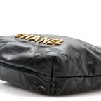 Shiny Calfskin Quilted Mini Chanel 22 Black