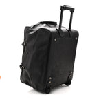 Agneau Silver Hardware Duffle Carry On Travel Bag Black