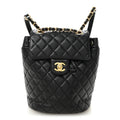 Calfskin Quilted Mini Urban Spirit Backpack Black