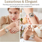 Entronix Case Compatible with iWatch Series 6/5/4/SE (3rd/2nd/1st Gen), 44mm - Diamond Cover w/ Built-In Screen Protector
