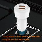 Reiko 8 Pin Portable Car Charger With Built In 3 Ft Cable In White