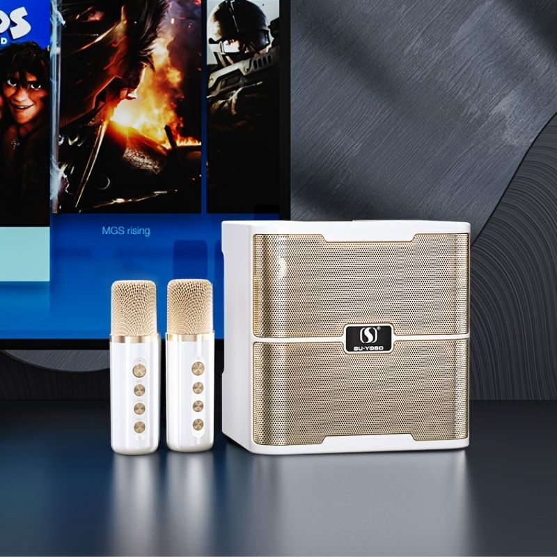 Family Karaoke Audio Set Wireless Microphone BT Speaker For Children's Outdoor Party