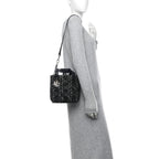 Tweed Cannage Small Vertical Toujours Black