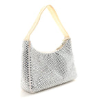 Satin Crystal Mini Re-Edition 2000 Bag White