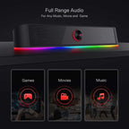GS560 RGB USB Desktop Soundbar - 2.0 Channel Computer Speaker with Dynamic Audio-Light Sync Display