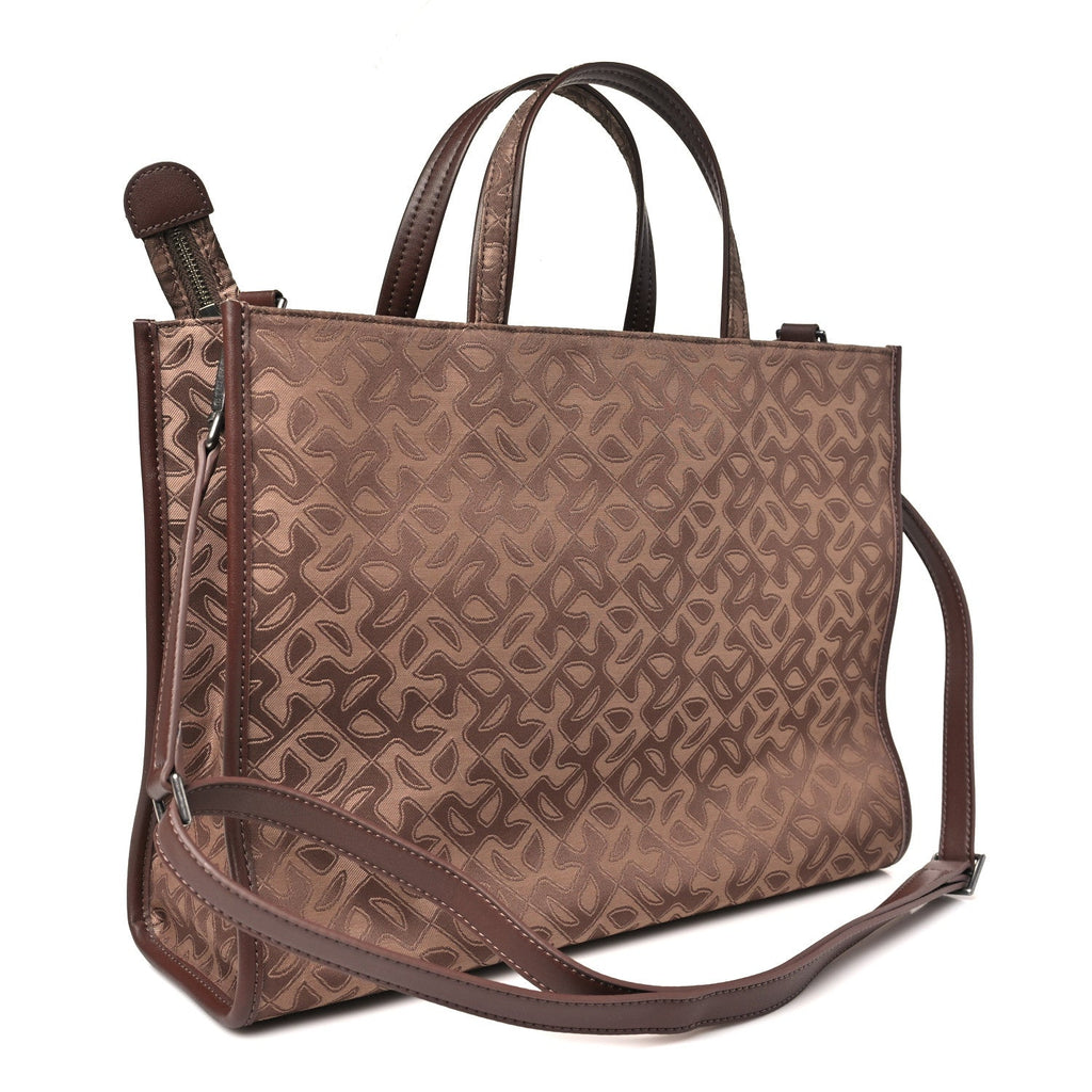 Monogram Jacquard Medium Shopping Bag Chocolate