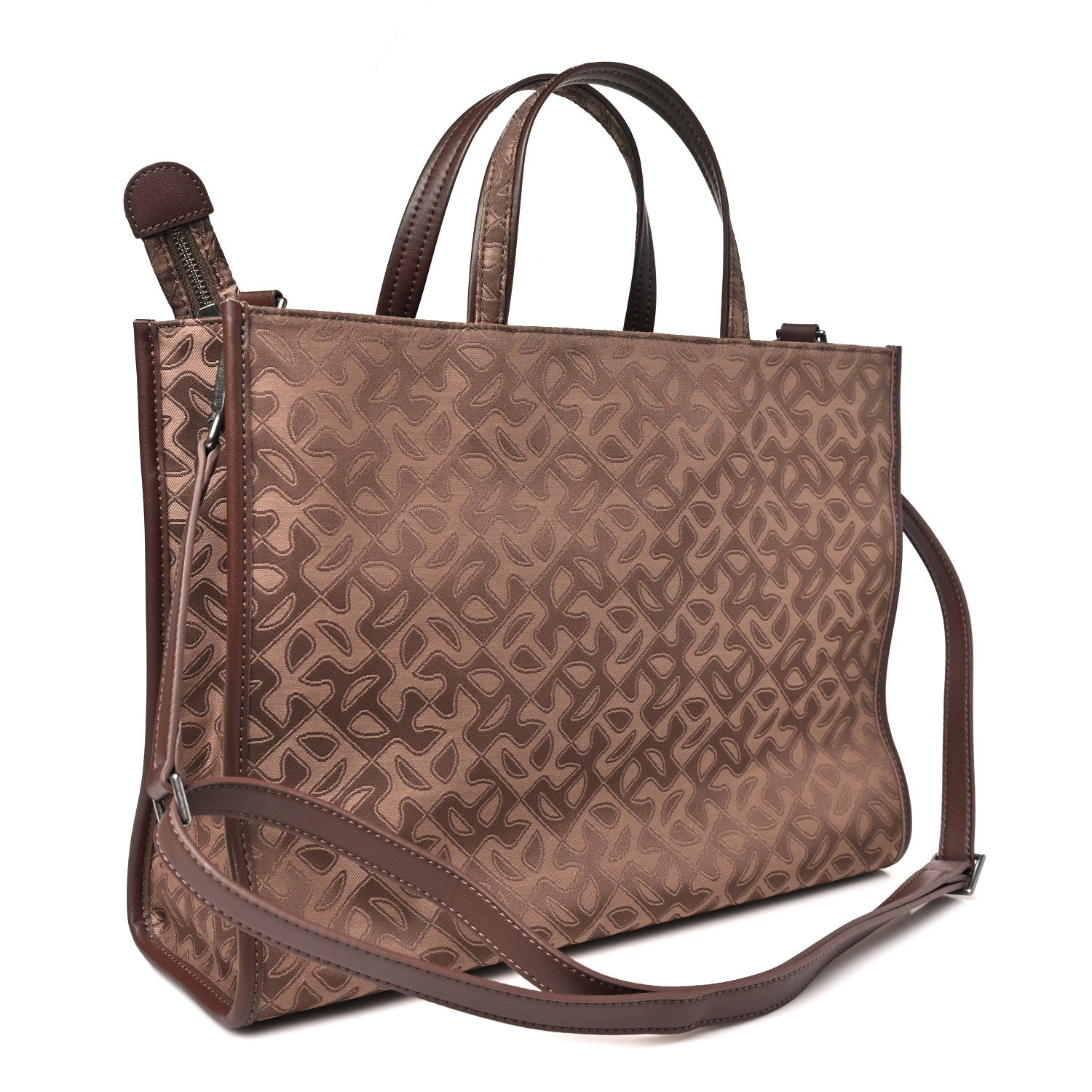 Monogram Jacquard Medium Shopping Bag Chocolate