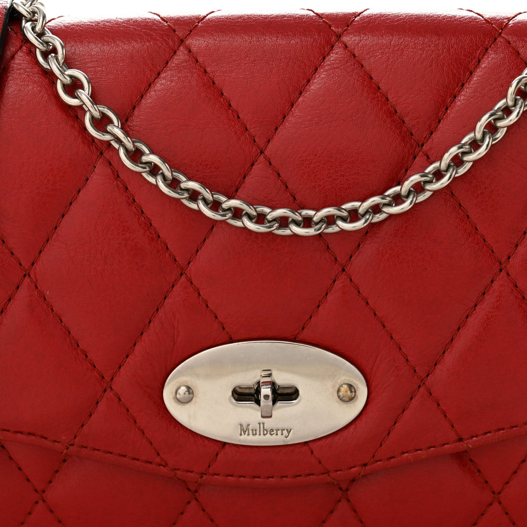 Shiny Buffalo Quilted Darley Shoulder Bag Red
