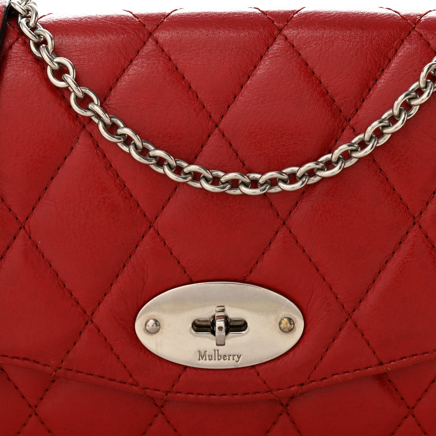 Shiny Buffalo Quilted Darley Shoulder Bag Red