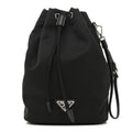 Re-Nylon Vela Drawstring Wristlet Pouch Black