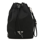 Re-Nylon Vela Drawstring Wristlet Pouch Black