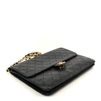Lambskin Quilted Medium Single Flap Black