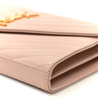 Grain De Poudre Matelasse Chevron Monogram Chain Wallet Pale Pink