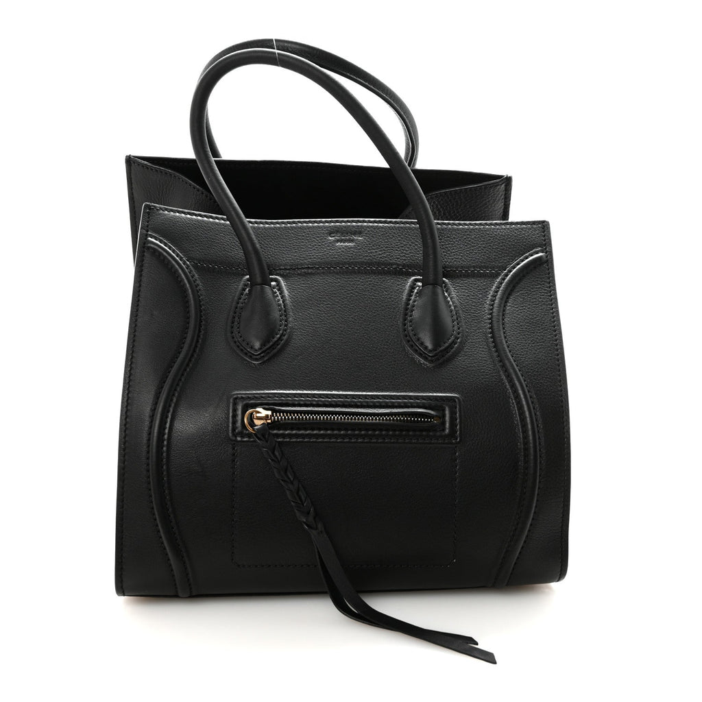 Supple Calfskin Medium Phantom Luggage Black