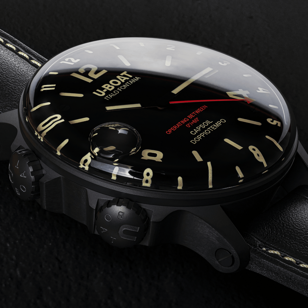 U-Boat Men's Watch Capsoil Doppiotempo 55mm DLC Black Rehaut