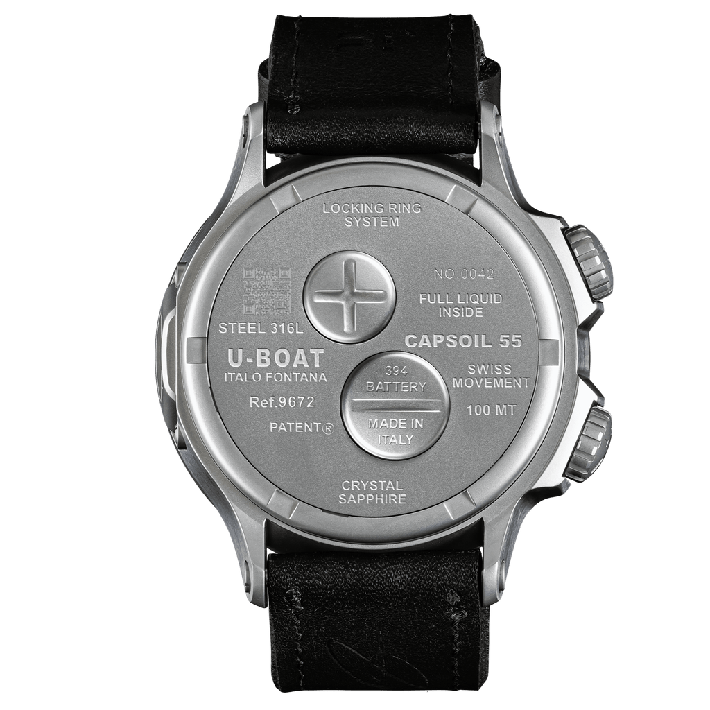 U-Boat Men's Watch Capsoil Doppiotempo 55mm Silver Beige Rehaut