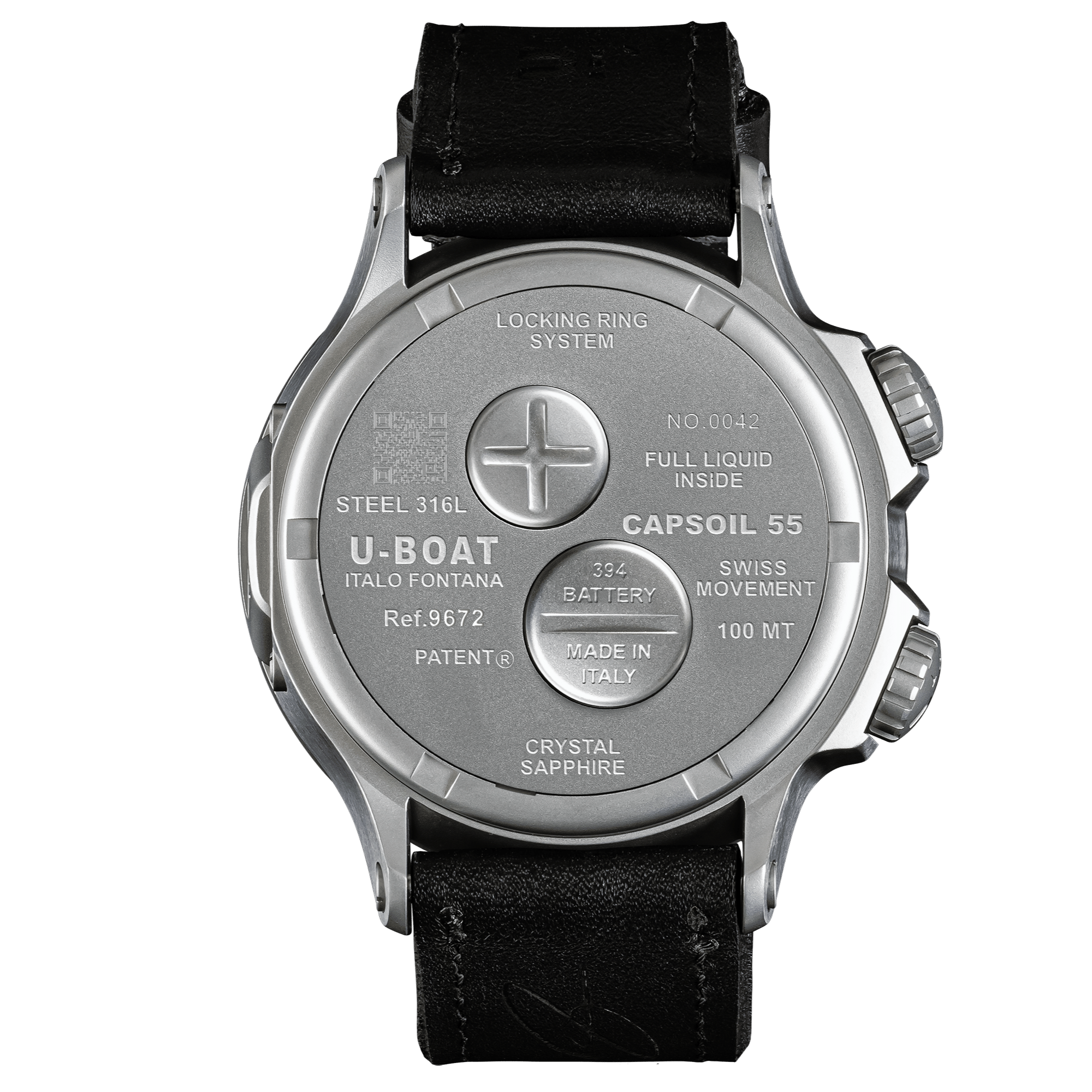 U-Boat Men's Watch Capsoil Doppiotempo 55mm Silver Beige Rehaut